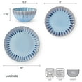 thumbnail image 3 of Pfaltzgraff Lucinda 12 Piece Stoneware Dinnerware Set Blue, 3 of 12