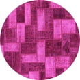 thumbnail image 1 of Ahgly Company Indoor Round Abstract Pink Modern Area Rugs, 5' Round, 1 of 4