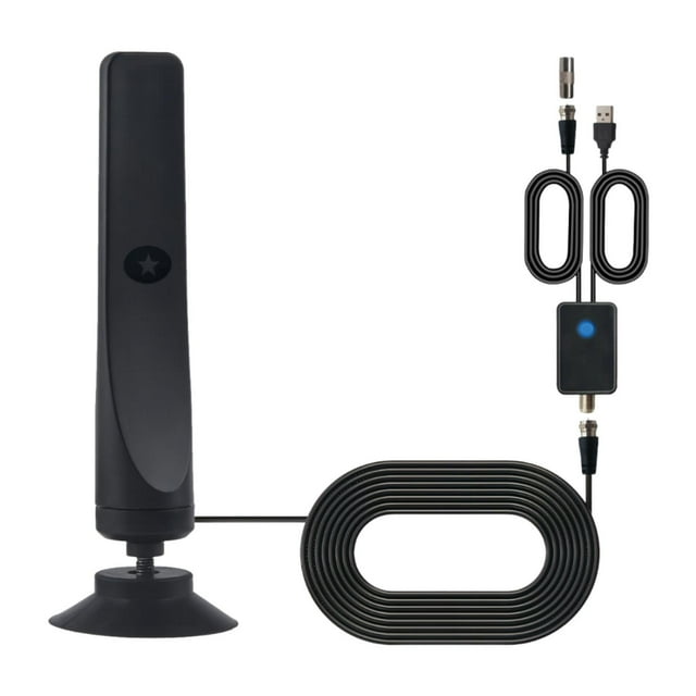 Antena de TV Antena digital Recepción de señales estables compactas con cable coaxial de 3, m, fácil instalación con amplificador de señal