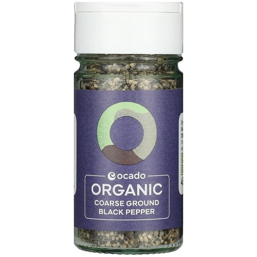 Ocado Organic Coarse Black Pepper 45g, British Import (Pack of 2)