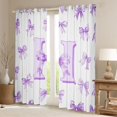 thumbnail image 2 of Homewish Cartoon Monogrammed H Black Out Curtains for Teens, Kawaii Princess Bow-tie Curtains Pack of 2 (42x63 Each), Purple Letter Bedroom Curtains, Black Out Curtains Decor, 2 of 6