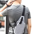 thumbnail image 5 of Men's polyester chest bag-fashion one-shoulder chest bag-waterproof for daily travel - grey, 5 of 5