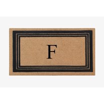 A1HC Natural Coir Monogrammed Entrance Door Mats, Durable Large Outdoor Rug, Non-Slip, Flock Doormat, Thin-Profile Heavy Duty Door Mat, Indoor Outdoor Front Door, High Traffic Areas, 24" X 39"