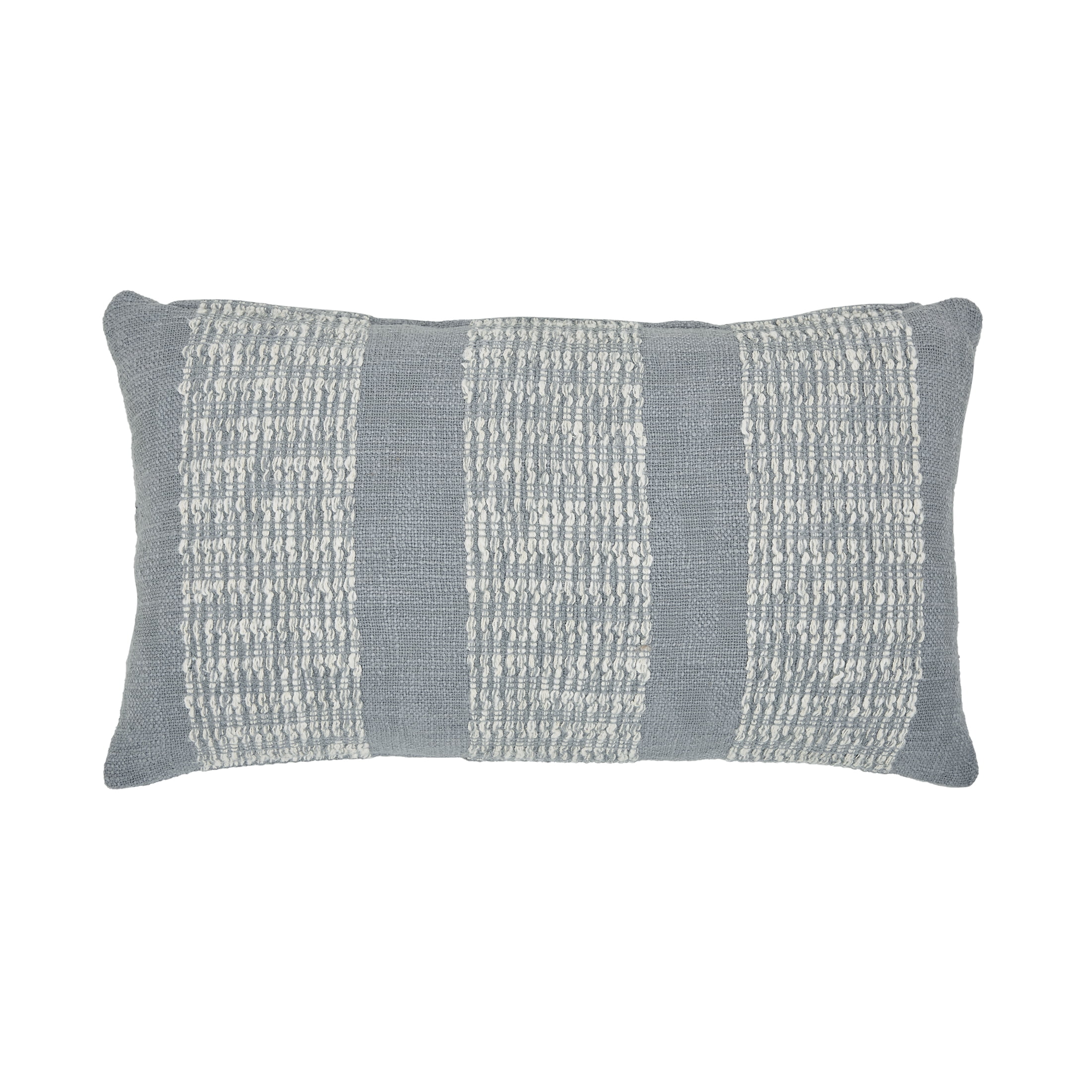 (2 pack) Better Homes & Gardens 14 in x 24 in Grey Textured Panel Stripe Cotton-Rich Decorative Pillow