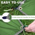 thumbnail image 5 of Camping Tent Tarp, PU 2000 Camping Tarp with Carry Bag Waterproof Tent Footprint for Ground Camping Hiking (Green), 5 of 7