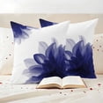 thumbnail image 3 of Blue Bohemian Outdoor Waterproof Pillow Covers, Boho Modern Floral Abstract Ombre White Decorative Square Throw Pillowcase Sofa Cushion Sham for Patio/Couch/Chair, 18"x18" 2 Pack, 3 of 8