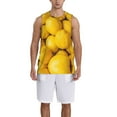 thumbnail image 4 of Easygdp Ripe Yellow Lemon Men's Mesh Basketball Jersey Quick Drying Sleeveless Shirts Fitted Muscle Tank Tops Sport Round Neck T-Shirt - Small, 4 of 9