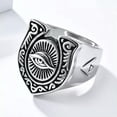 thumbnail image 2 of QQTDFG Men Retro Ring Stainless Steel Eye of Ra horus Horseshoe Cocktail Party Biker-Black-11, 2 of 8