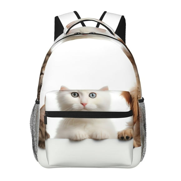 Easygdp Cute Kittens And Puppy Mochila Ergonómica Versátil para Laptop - Múltiples Bolsillos, Correas Ajustables, Unisex para Escuela, Viajes y Actividades al Aire Libre-One Size