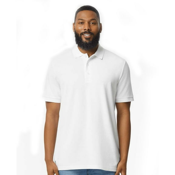 Gildan Hammer Pique Polo Shirt, Perfect Short Sleeve Polo Golf T-Shirt for Adult 100% Ring-Spun US Cotton (White-S)