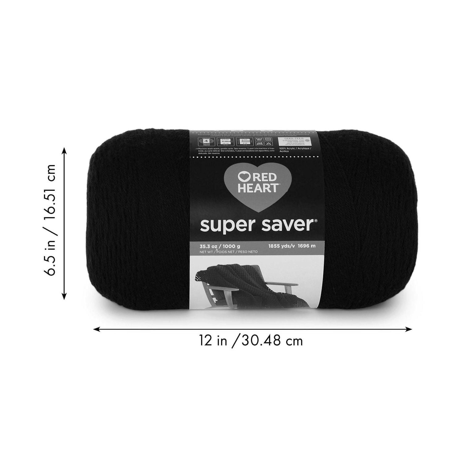 Red Heart® Super Saver®1000G Yarn, Acrylic #4 Medium, 35.3 oz/1000g, 1855 Yards