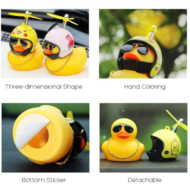 Gummiente, niedliche, gelbe windbrechende Ente mit Propeller-Helm,  Auto-Ornamente, Auto-Armaturenbrett-Dekorationen für Erwachsene, Kinder  (Huhn), Produktname: 