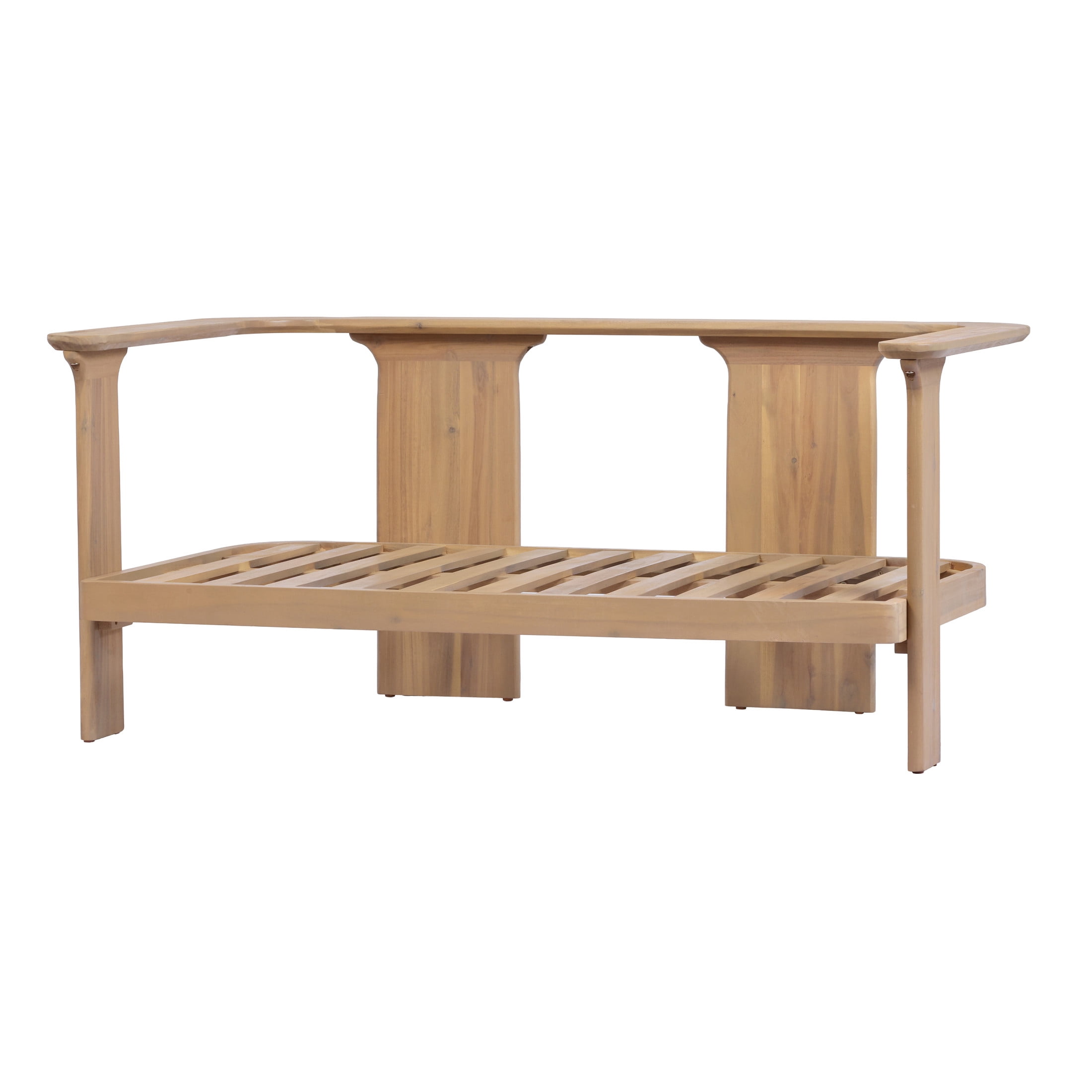 Christopher Knight Home 2-Piece Outdoor Loveseat and Coffee Table Set with Cushion, Brown+Beige
