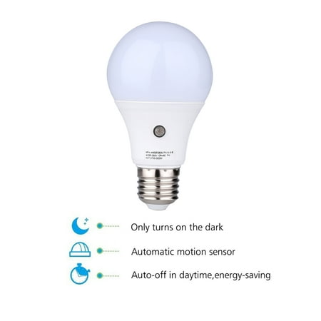 E27 Dusk to Dawn LED Light Bulbs Energy Saving Automatic Sensor Ball Lamp 7W Warm White 3000K/ Natural White 4000K/ Cool White