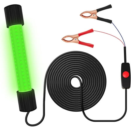 SeaShine IP68 Underwater Fishing Light, DC/AC 12-24V Green Fish Lights, 1300LM Night Underwater Lights 16FT Cable 13W Fish Light for Night Fishing Docks/Boats/Kayaks, Fresh & Salt Water