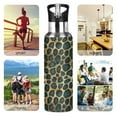 thumbnail image 7 of Yayeee 20oz Insulated Water Bottle Double Wall Stainless Steel with Flip Straw Lid, Green Leopard Print, 7 of 7