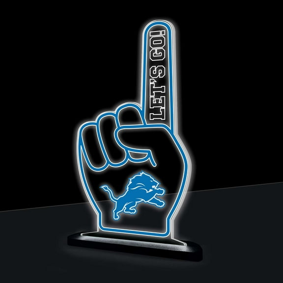 Detroit Lions 10" LED Tabletop Foam Finger Desklite Sign
