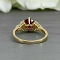 thumbnail image 4 of 2Ct Round Cut Simulated Red Ruby 925 Silver Wedding Ring In 14k Yellow Gold Plated, 4 of 4