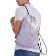 thumbnail image 3 of Bingfone Lavender Glitter Foil Stripes Drawstrings Backpacks Bags For Men Women Gym Drawstrings Bag, 3 of 9