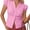 pink, variant on Women Puff Short Sleeve Button Down Shirt Collared Ruched Fitted Blouse