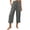 Dark Gray, variant on Women's Cotton Linen Casual Culottes Straight Leg with Pockets Beach Vacation Outings Summer Loose-Fit Pants