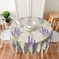 thumbnail image 3 of Beautiful Lavender Vintage Postcard Round Tablecloth Waterproof Wipeable Tablecloth Cover Home Restaurant Kitchen Picnic Party Decoration 60 Inch Circular Tablecloth for 20-47 Inch, 3 of 6