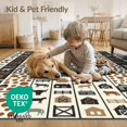 thumbnail image 4 of ODIKA 4'x6' Washable Area Rug Non-Slip, Chair-Friendly, Flatwoven Spotted Cow Grid Icon Motifs Boneless Couch Cowboy Hid Print Flowing Dynamic for Home Office, Under Desk, 4 of 7
