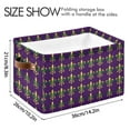 thumbnail image 4 of Yayeee Canvas Storage Basket with Handles for Shelves Fabric Bins Closet Organizer, Gold and Green Floral Pattern, 4 of 8