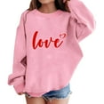 thumbnail image 4 of YunPes Oversized Sweatshirt for Girls Cute Heart Print Pullover Tops Teen Girls School Fashion Crewneck Tops Kids Birthday Outfits, 4 of 6