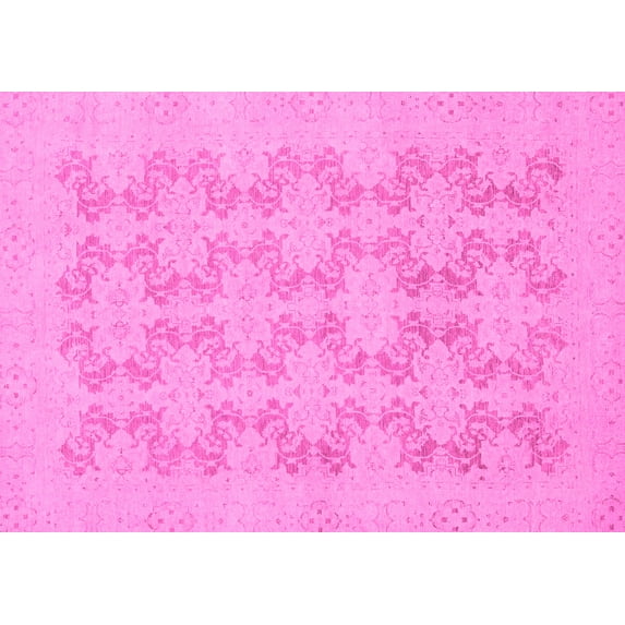 Ahgly Company Indoor Rectangle Abstract Pink Modern Area Rugs, 2' x 5'