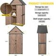 thumbnail image 4 of Aivituvin Shed Outdoor Storage Cabinet with All-Around Strong Metal Frame Wooden Tool House with Adjustable Shelfs and Floor, Waterproof Roof, Dark Brown, 4 of 7