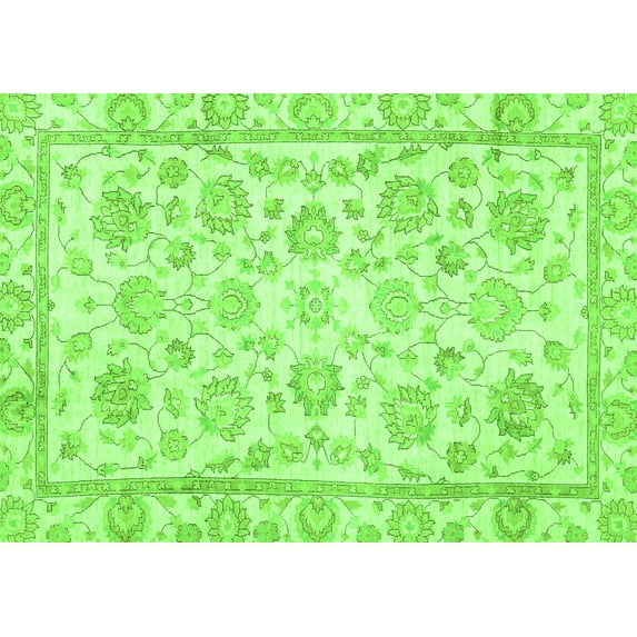Ahgly Company Indoor Rectangle Oriental Green Traditional Area Rugs, 2' x 4'