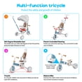 thumbnail image 7 of Shininglove 7-in-1 Folding Baby Tricycle with Adjustable Parent Handle, Safety Harness & Wheel Brakes & Removable Canopy, Ultra-Light, for 1-6 Years Old Toddlers, 7 of 7