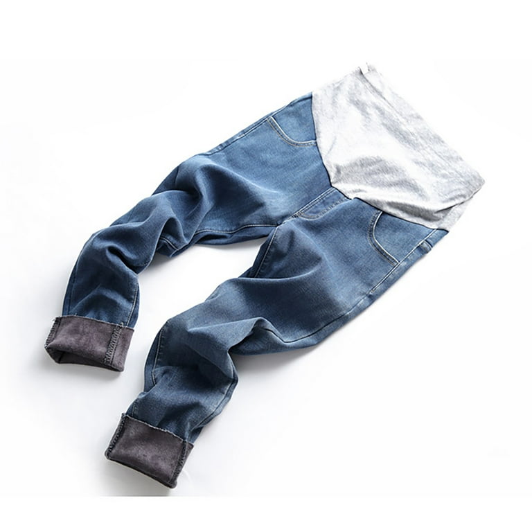 skapbo Maternity Leggings Thermo Fleece Interior Long Trousers Pants Cotton  Maternity Leggings 