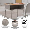 thumbnail image 3 of Flash Furniture Billie Metal Student Desk with Desktop/Book Box in Walnut/Silver, 3 of 9