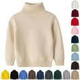 thumbnail image 1 of MKOSPLRT Turtleneck Sweater for Kid 2-15Y Girls Boys Long Sleeve Knit Pullover Solid Warm Fall Sweaters Lightweight Knit Sweater Tops, 1 of 10