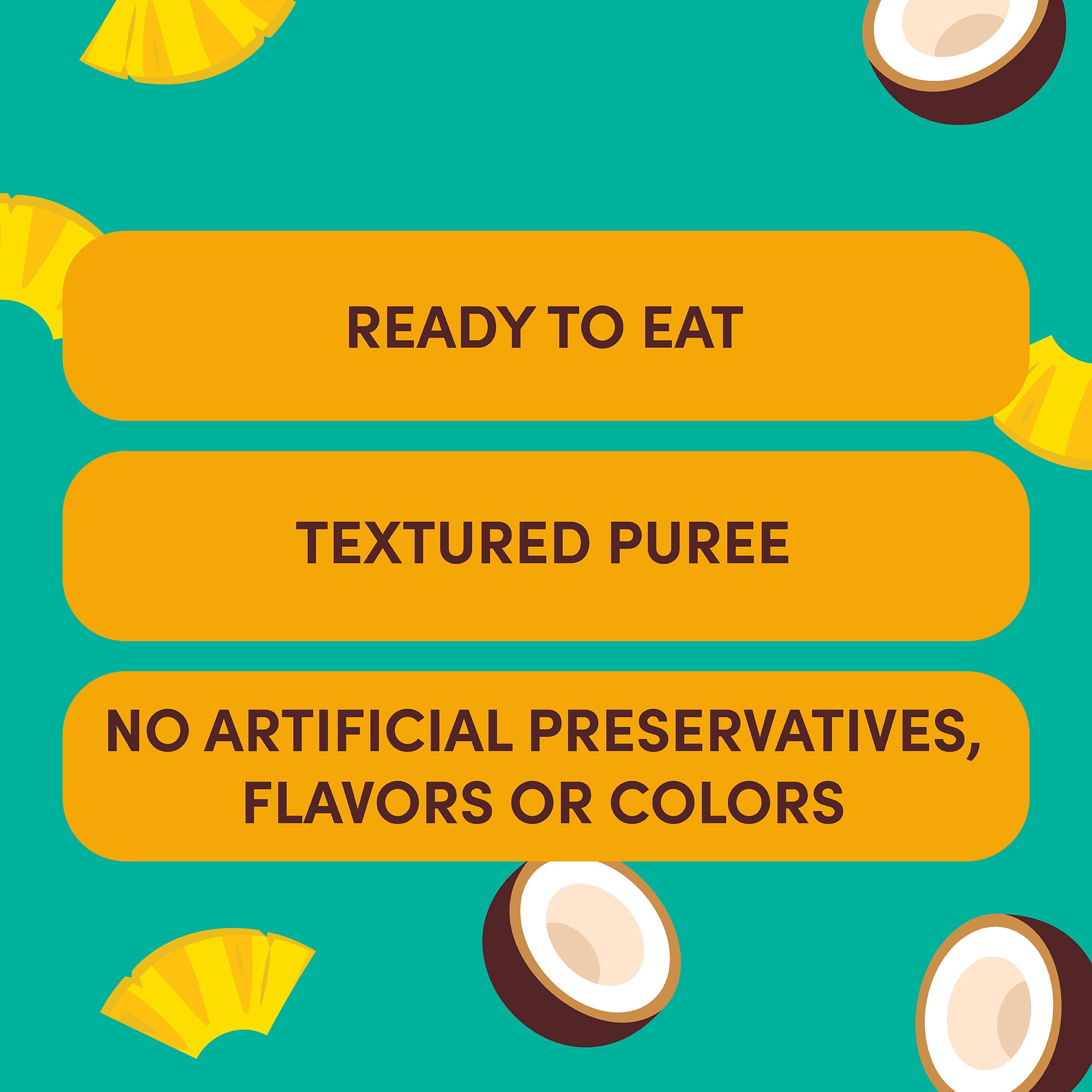 (6 pack) bettergoods Organic Stage 4 Baby Food Lil' Island Delight with Pineapple, Coconut, and Chia, 4.6 oz Tub