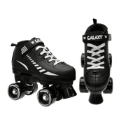 Epic Galaxy Elite Black Quad Roller Skates Package - Size 4