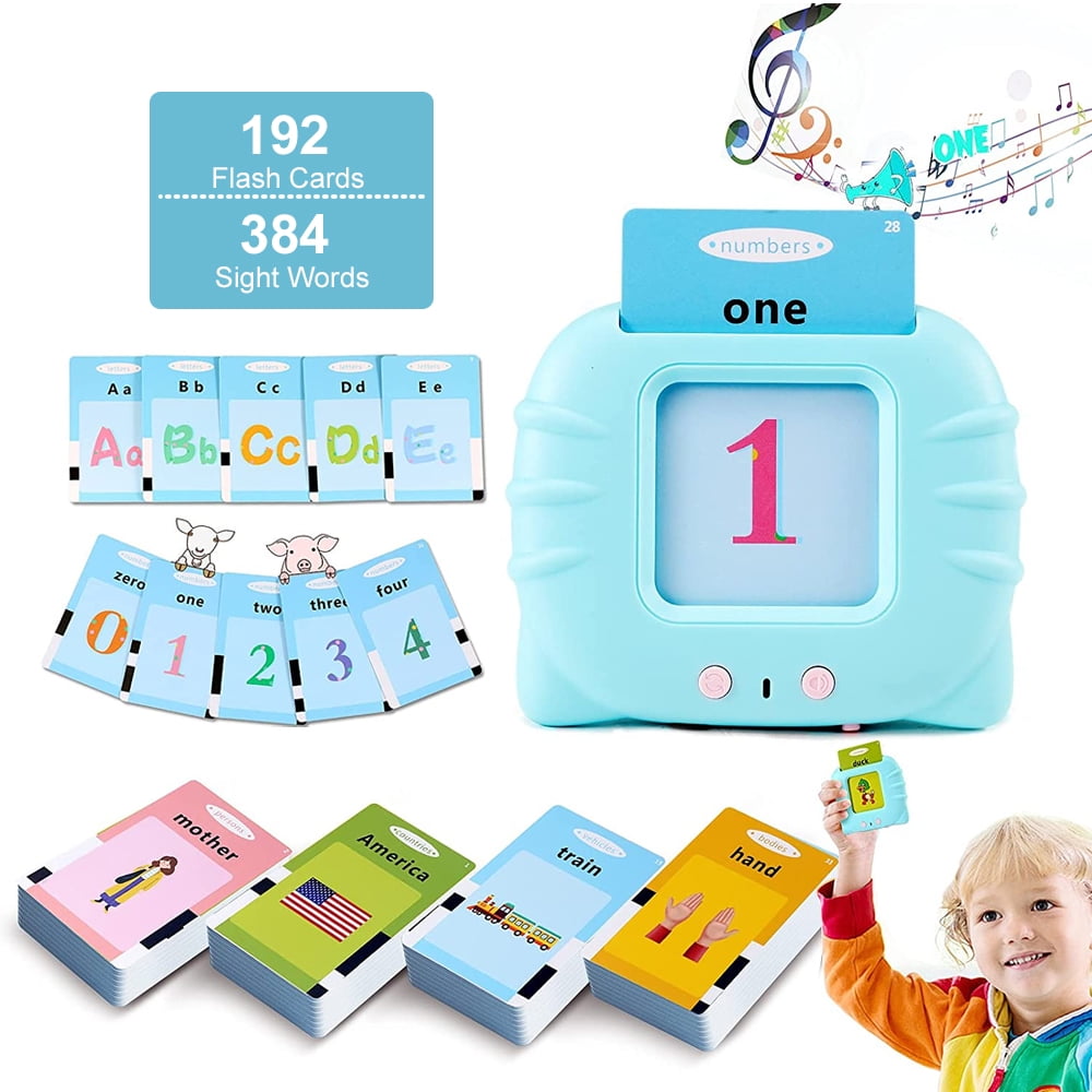 NBPOWER Talking Flash Cards for Toddlers 24 Years, 192 Flash Cards 384