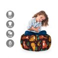 thumbnail image 2 of Zoo Storage Toy Bag Chair, Safari Animals Lion Tigers Leopards Palm Trees Cartoon Style Wild Cats, Stuffed Animal Organizer Washable Bag, Small Size, Seal Brown and Dark Orange, by Ambesonne, 2 of 3