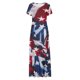 thumbnail image 2 of Vestido de Manga Corta para Mujeres Sexy Impreso Cuello en V Vestido Largo Delgado, Moda de las Señoras para la Primavera Y el Verano, 2 of 4