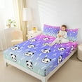 thumbnail image 4 of jejeloiu Cartoon Panda Animal Bed Sheets,Wildlife King Sheets,Pink Purple Blue Sheet Set For Girls,Breathable Home Decor,4pcs, 4 of 7