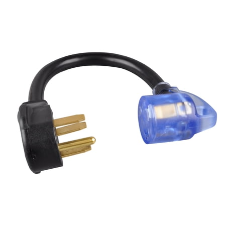 AUTO DRIVE VEHICLE ADRVCD30F50M, BLACK PVC 1.5′ RV ADAPTER CORD, FOR RECREATIONAL VEHICLE WITH EASY TO INSTALL 1 PIECE 1 PACK STW