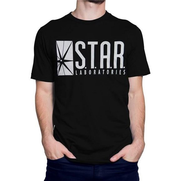 Flash Flash tsflshstrblkM T-Shirt Noir pour Homme Star Labs - Moyen