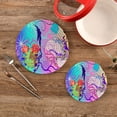 thumbnail image 2 of GZHJMY 2PCS Thai Skull Colorful Style Trivets Pot Holders Set and Placemats Set, Hot Pads, Table Mats for Cooking and Baking, Cotton Braided Hot Pads, 7.09"+9.45", 2 of 7