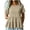 Beige, variant on Women's Crew Neck Short Sleeve Peplum Tunic Top with Gathered Hem, Solid Color Fashion Blouse, Versatile Casual Apparel for Summer & Fall Seasons Green XXL