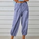 thumbnail image 1 of ICHUANYI Clearance Fashion Women Summer Casual Loose Cotton And Linen Pocket Trousers Pants(Blue, S) ICHUANYI WER2023081016550, 1 of 8
