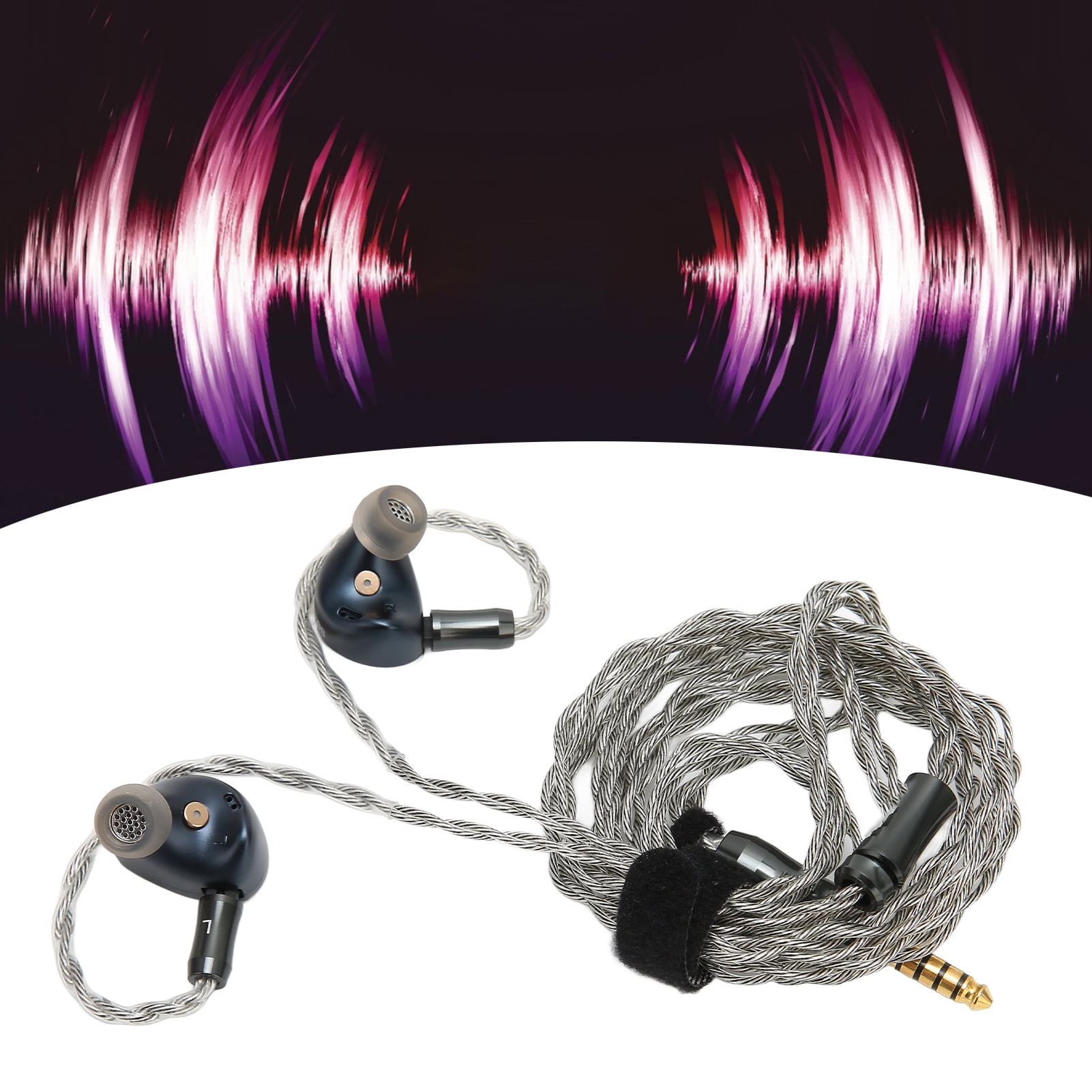 HiFi Wired Earbuds, Wired Monitor Earbuds Bass Mode Dual Cavity Dynamic Driver Magnetic Stereo  for Listening To Music