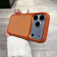 thumbnail image 2 of Sleektime Magnetic Case For Apple iPhone 17, Hybrid Rubber Matte Shock-Absorbent Lightweight Non-Slip Protective Back Cover with Wireless Charging PC+TPU Basic Phone Case,Orange, 2 of 12
