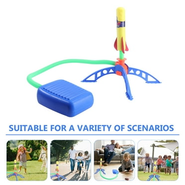 Omeite Air powered pedal rocket toy (rocket set with 3 ordinary rockets) random colors